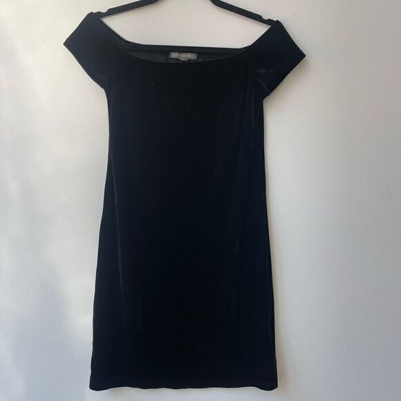 Dont Ask Why Women's Bodycon Velvet Off Shoulder Black Mini Dress One Size - Picture 1 of 7
